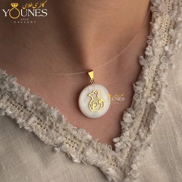 آویز طلا انار صدفی 2cm